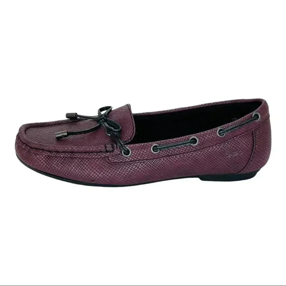 b.o.c. Carolann Wne Textured Faux Leather Moc Toe Womens Loafers Size 6M - Picture 2 of 12